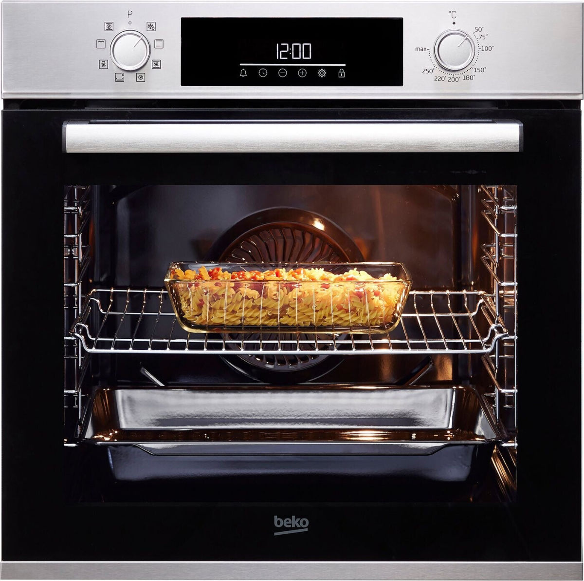 Beko BBSM12340X Backofen-Set Glaskeramik rahmenlos 60cm EEK:A