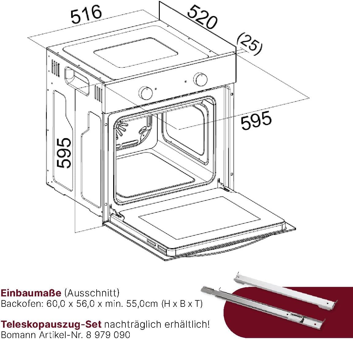 Bomann EBO 7909 IX Einbau-Backofen Edelstahl EEK:A