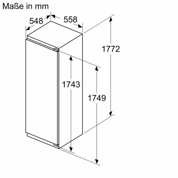 EEK:E Einbau-Kühlschrank 117,5x56cm KI1812FE0 Neff Flachscharnier